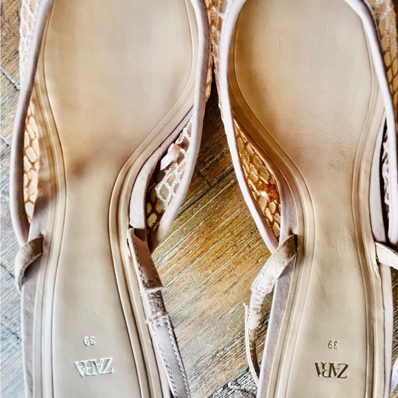 Zara Arima sling back kitten heel pump women’s shoes cream 39 UK/ 8.5 US - Picture 7 of 9
